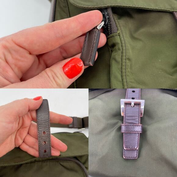 Prada Army Green Nylon Vela Logo Plaque Messenger Bruciato Crossbody Bag - Picture 10 of 14